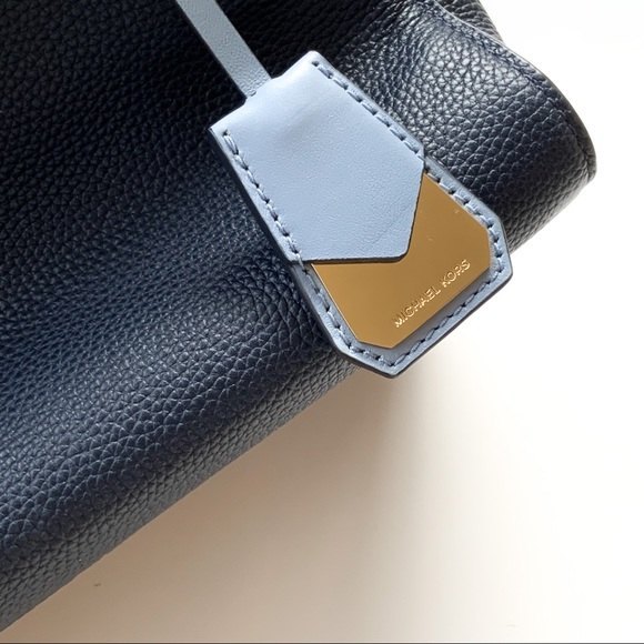 Michael Kors Reagan Large Satchel Bag blue white - Picture 14 of 14